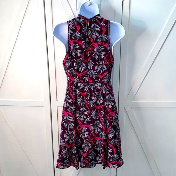 Rebecca Taylor Mystic Garden Sleeveless Silk Dress High Neck Floral Size Small - Picture 7 of 16